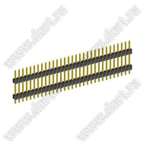 2210DI-31G-H15-2660 вилка открытая прямая с двойным изолятором однорядная на плату для монтажа в отверстия; P 2,0мм; 31-конт.