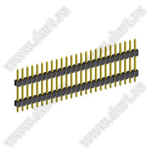 2210DI-25G-H15-2660 вилка открытая прямая с двойным изолятором однорядная на плату для монтажа в отверстия; P 2,0мм; 25-конт.