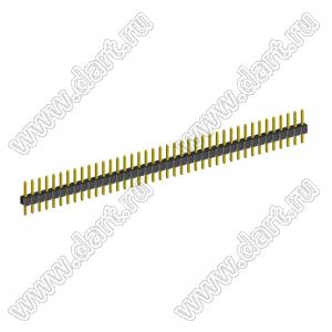 2210S-40G2 (PLS2-40) вилка открытая прямая однорядная на плату для монтажа в отверстия, шаг 2,00 мм, 40 конт.