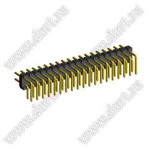 2208R-38G (PLD2-38R) вилка угловая двухрядная, шаг 2,0 мм, 2х19 конт.