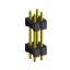 2208DI-04G-2400 (2x2) вилка открытая прямая двухрядная с двойным изолятором на плату для монтажа в отверстия, шаг 2,00 x 2,00 мм, А=2мм, В=18мм, С=4мм, 2х2 конт.