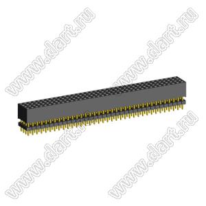 1999SDI-144G-935 розетка прямая четырехрядная с двойным изолятором (гнездо) на плату для монтажа в отверстия, шаг 2,00 x 2,00 мм А=3,8мм, В=9,35мм, 4х36 конт.