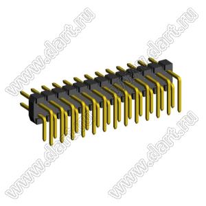2208R-26G (PLD2-26R) вилка угловая двухрядная, шаг 2,0 мм, 2х13 конт.