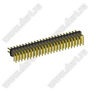 2208R-50G (PLD2-50R) вилка угловая двухрядная, шаг 2,0 мм, 2х25 конт.