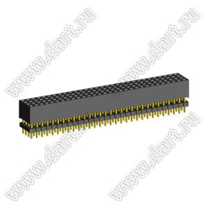 1999SDI-120G-935 розетка прямая четырехрядная с двойным изолятором (гнездо) на плату для монтажа в отверстия, шаг 2,00 x 2,00 мм А=3,8мм, В=9,35мм, 4х30 конт.