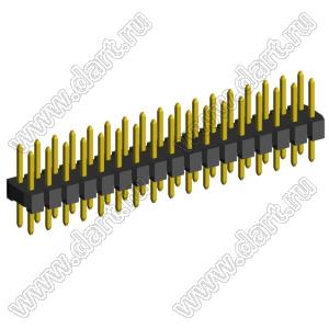 2208S-34G-H15 (PLD2-34) вилка прямая двухрядная, шаг 2,0 мм, 2х17 конт.