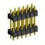 2208DI-12G-2400 (2x6) вилка открытая прямая двухрядная с двойным изолятором на плату для монтажа в отверстия, шаг 2,00 x 2,00 мм, А=2мм, В=18мм, С=4мм, 2х6 конт.