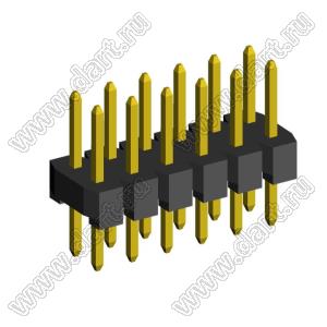 2208S-12G-H15 (PLD2-12) вилка прямая двухрядная, шаг 2,0 мм, 2х6 конт.