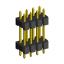 2208DI-08G-1750 (2x4) вилка открытая прямая двухрядная с двойным изолятором на плату для монтажа в отверстия; шаг 2.00x2.00мм; A=2,8мм; B=10,7мм; C=4.0мм; D=17.5мм; 2x4-конт.