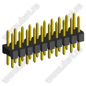 2208S-20G-H15 (PLD2-20) вилка прямая двухрядная, шаг 2,0 мм, 2х10 конт.
