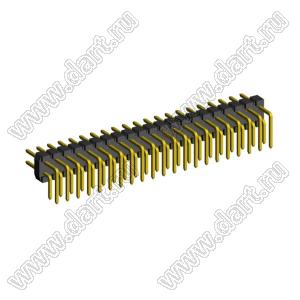 2208R-44G (PLD2-44R) вилка угловая двухрядная, шаг 2,0 мм, 2х22 конт.
