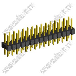 2208S-30G-H15 (PLD2-30) вилка прямая двухрядная, шаг 2,0 мм, 2х15 конт.