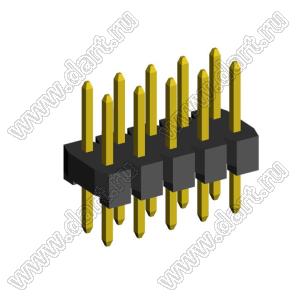 2208S-10G-H15 (PLD2-10, L-KLS1-207B-2-10-T) вилка прямая двухрядная, шаг 2,0 мм, 2х5 конт.