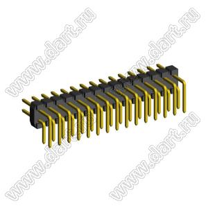 2208R-30G (PLD2-30R) вилка угловая двухрядная, шаг 2,0 мм, 2х15 конт.