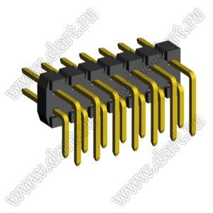 2208R-14G (PLD2-14R) вилка угловая двухрядная, шаг 2,0 мм, 2х7 конт.