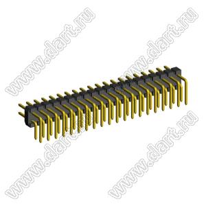2208R-40G (PLD2-40R) вилка угловая двухрядная, шаг 2,0 мм, 2х20 конт.