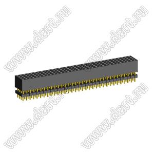 1999SDI-132G-935 розетка прямая четырехрядная с двойным изолятором (гнездо) на плату для монтажа в отверстия, шаг 2,00 x 2,00 мм А=3,8мм, В=9,35мм, 4х33 конт.