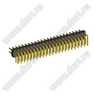 2208R-48G (PLD2-48R) вилка угловая двухрядная, шаг 2,0 мм, 2х24 конт.
