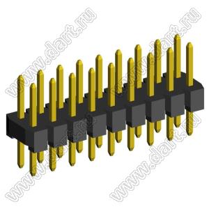 2208S-18G-H15 (PLD2-18) вилка прямая двухрядная, шаг 2,0 мм, 2х9 конт.