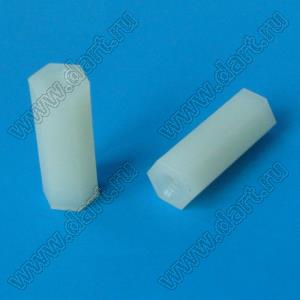 HTP-420 (HP4-20) cтойка шестигранная с внутренними резьбами; M4; L=20,0мм; нейлон-66; цвет натуральный