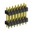 2208DI-14G-2400 (2x7) вилка открытая прямая двухрядная с двойным изолятором на плату для монтажа в отверстия, шаг 2,00 x 2,00 мм, А=2мм, В=18мм, С=4мм, 2х7 конт.