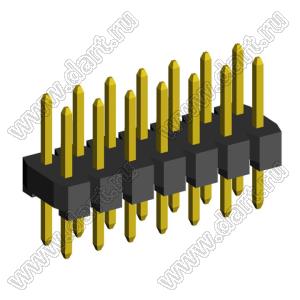 2208S-14G-H15 (PLD2-14) вилка прямая двухрядная, шаг 2,0 мм, 2х7 конт.; P 2.00x2.00; 2x7-конт.