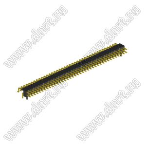 2208R-78G-A60632-PG вилка открытая угловая двухрядная с направляющими на плату для монтажа в отверстия и SMD; шаг 2,00 x 2,00 мм; (2x39) конт.