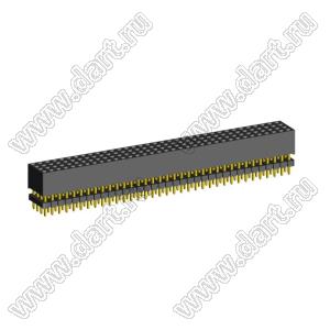 1999SDI-140G-935 розетка прямая четырехрядная с двойным изолятором (гнездо) на плату для монтажа в отверстия, шаг 2,00 x 2,00 мм А=3,8мм, В=9,35мм, 4х35 конт.