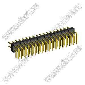 2208R-36G (PLD2-36R) вилка угловая двухрядная, шаг 2,0 мм, 2х18 конт.