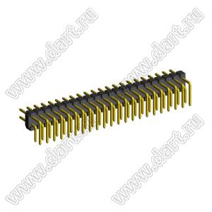 2208R-46G (PLD2-46R) вилка угловая двухрядная, шаг 2,0 мм, 2х23 конт.