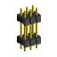 2208DI-06G-2400 (2x3) вилка открытая прямая двухрядная с двойным изолятором на плату для монтажа в отверстия, шаг 2,00 x 2,00 мм, А=2мм, В=18мм, С=4мм, 2х3 конт.