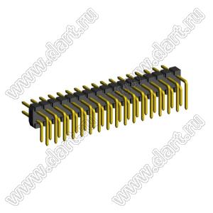 2208R-34G (PLD2-34R) вилка угловая двухрядная, шаг 2,0 мм, 2х17 конт.