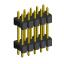 2208DI-10G-2400 (2x5) вилка открытая прямая двухрядная с двойным изолятором на плату для монтажа в отверстия, шаг 2,00 x 2,00 мм, А=2мм, В=18мм, С=4мм, 2х5 конт.