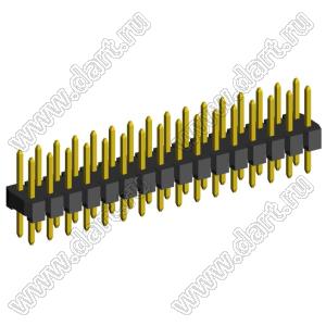 2208S-32G-H15 (PLD2-32) вилка прямая двухрядная, шаг 2,0 мм, 2х16 конт.
