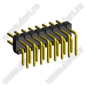 2208R-16G (PLD2-16R) вилка угловая двухрядная, шаг 2,0 мм, 2х8 конт.