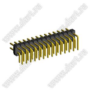 2208R-28G (PLD2-28R) вилка угловая двухрядная, шаг 2,0 мм, 2х14 конт.