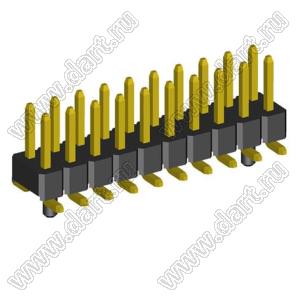 2208SM-20G-PG вилка SMD прямая двухрядная с направляющими в плату, шаг 2,0 мм, 2х10конт.