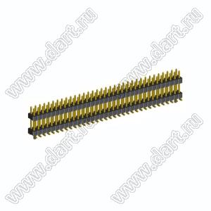 2208SMDI-68G-3090-PG вилка открытая прямая двухрядная приподнятая с направляющими на плату для поверхностного (SMD) монтажа; шаг 2,00 x 2,00 мм; (2x34) конт.