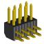 2204R-08G (2x4) вилка открытая угловая двухрядная на плату с увеличенным изолятором для монтажа в отверстия, шаг 2,00 x 2,00 мм, 8 конт.