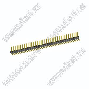 2211R-37G-LP (PLS-37R, DS1022-1x37-R) вилка открытая угловая низкопрофильная однорядная на плату для монтажа в отверстия; шаг 2,54мм; шаг 2,54мм; 37-конт.