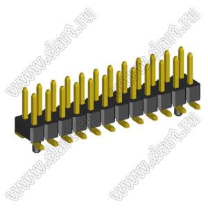 2208SM-24G-PG вилка SMD прямая двухрядная с направляющими в плату, шаг 2,0 мм, 2х12конт.