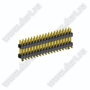 2208SMDI-36G-3090-PG вилка открытая прямая двухрядная приподнятая с направляющими на плату для поверхностного (SMD) монтажа; шаг 2,00 x 2,00 мм; (2x18) конт.