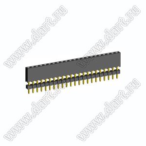 2209SDI-22G-935 розетка прямая однорядная с двойным изолятором (гнездо) на плату для монтажа в отверстия, шаг 2,00 мм А=3,8мм, В=9,35мм, 22 конт.