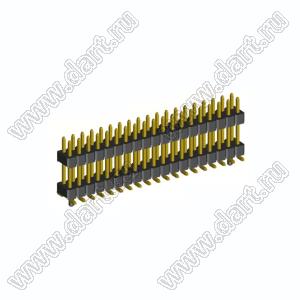 2208SMDI-38G-3090-PG вилка открытая прямая двухрядная приподнятая с направляющими на плату для поверхностного (SMD) монтажа; шаг 2,00 x 2,00 мм; (2x19) конт.