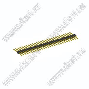 2211R-28G-SM вилка открытая прямая однорядная на плату для поверхностного (SMD) монтажа; шаг 2,54мм; 28-конт.