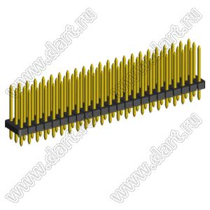 2203P-072G-H15-125 вилка открытая прямая трехрядная на плату для монтажа в отверстия; шаг 2,00 x 2,00 мм; (3x24) конт.