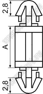 LCI-4 фиксатор платы с двумя защелками; A=4,0мм; T=1,2...1,7мм; dп=3,5мм; d отв.=3,5мм; нейлон-66 (UL); натуральный