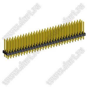 2203P-090G-H15-125 вилка открытая прямая трехрядная на плату для монтажа в отверстия; шаг 2,00 x 2,00 мм; (3x30) конт.