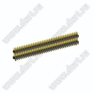 2208SMDI-72G-3090-PG вилка открытая прямая двухрядная приподнятая с направляющими на плату для поверхностного (SMD) монтажа; шаг 2,00 x 2,00 мм; (2x36) конт.