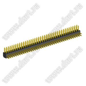 2204R-78G (2x39) вилка открытая угловая двухрядная на плату с увеличенным изолятором для монтажа в отверстия, шаг 2,00 x 2,00 мм, 78 конт.